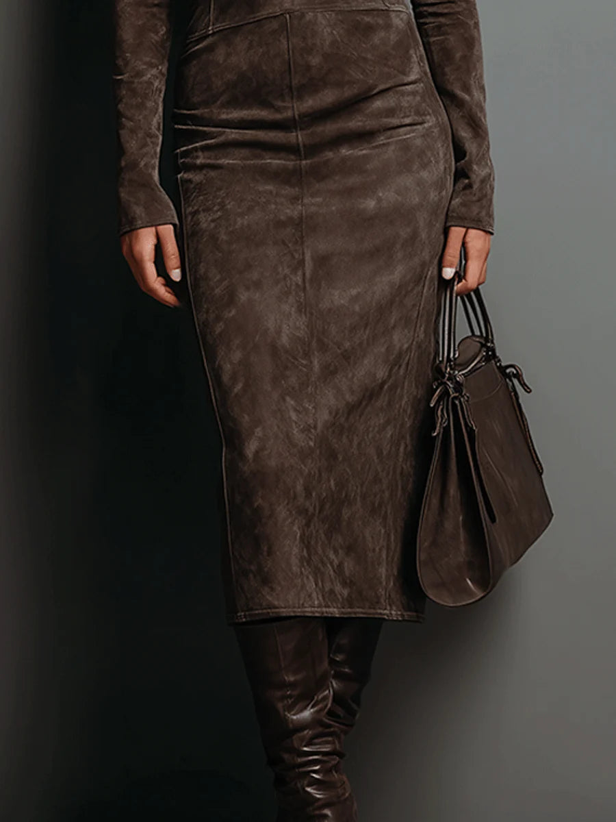 Lorène | Vestido Midi de Cuello Alto