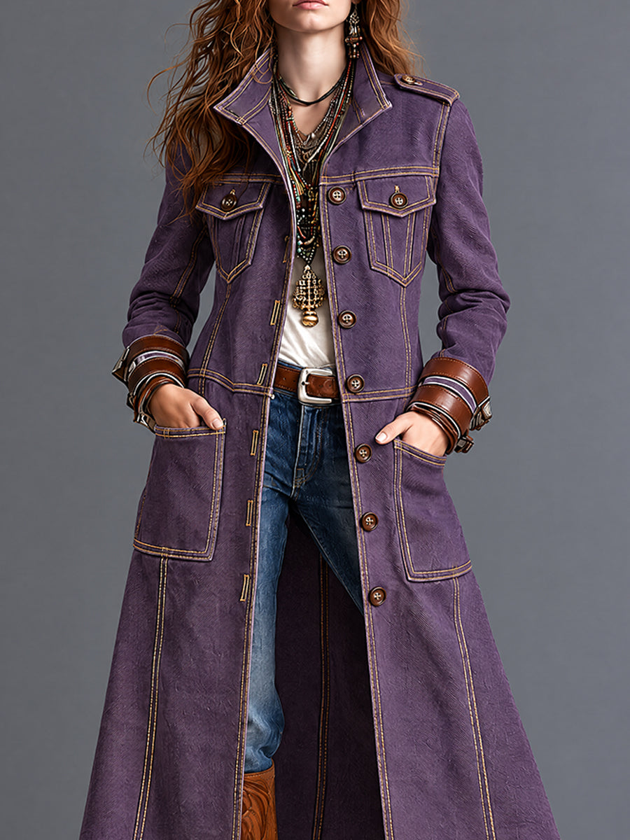 Abrigo Guardapolvo vaquero retro Morado de Mezclilla