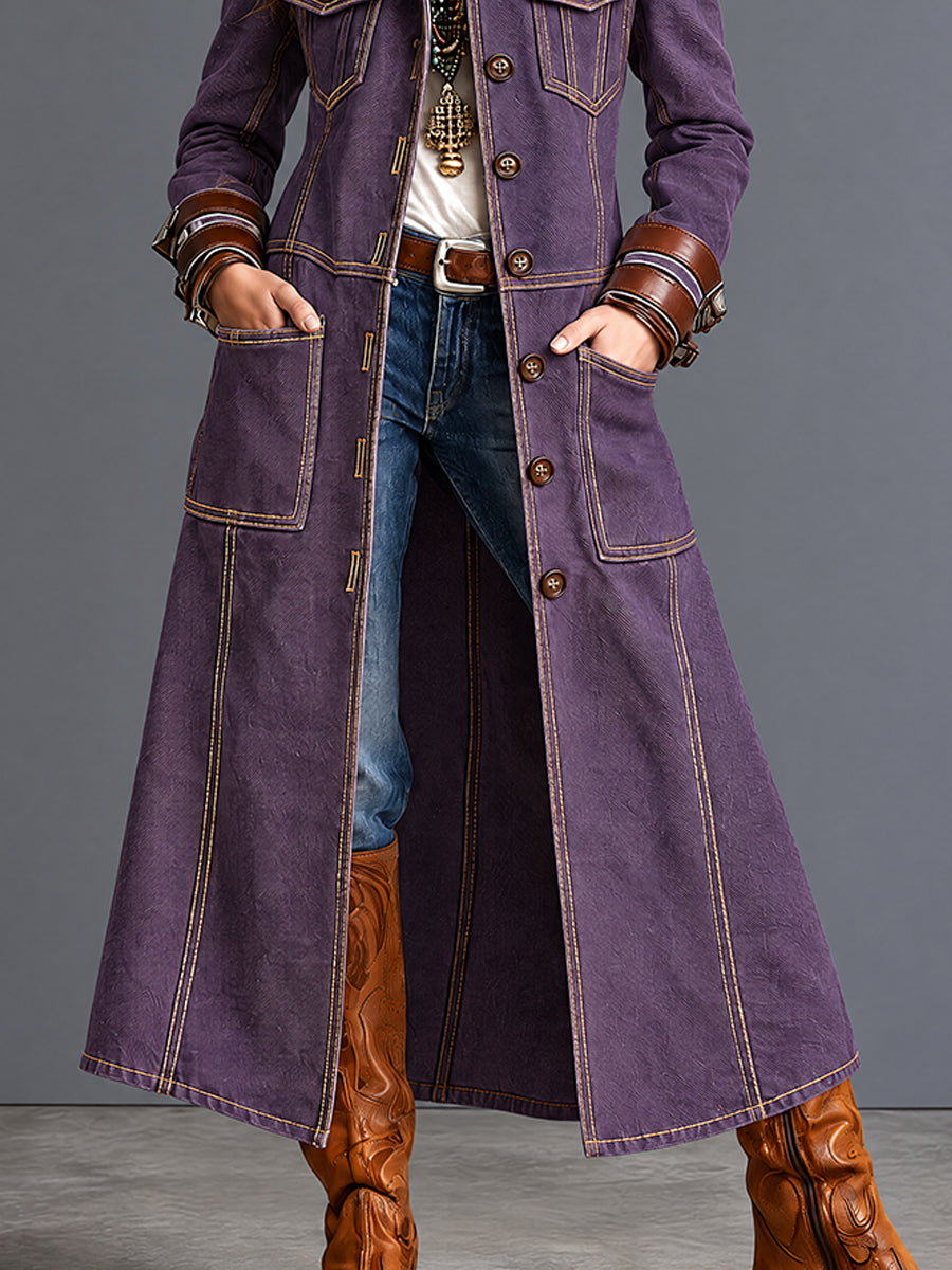 Abrigo Guardapolvo vaquero retro Morado de Mezclilla