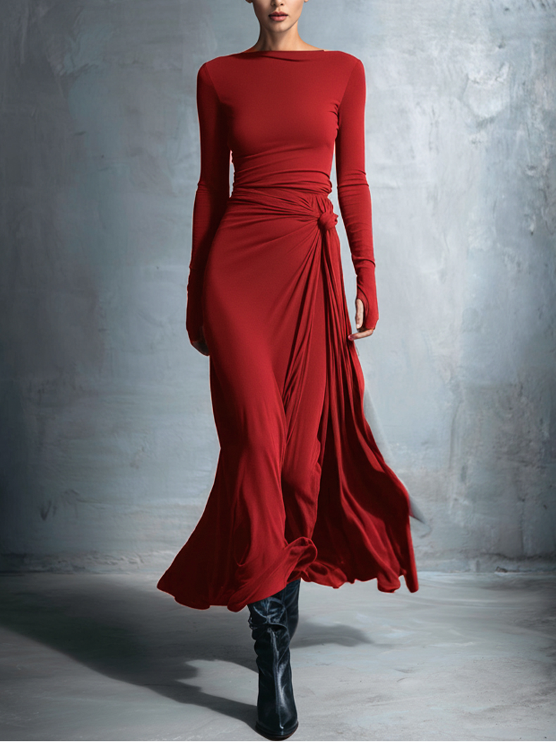 Naomie | Vestido Maxi Cruzado con Nudo