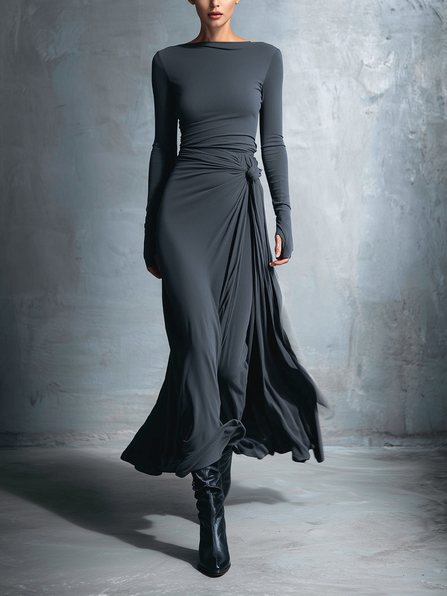 Naomie | Vestido Maxi Cruzado con Nudo