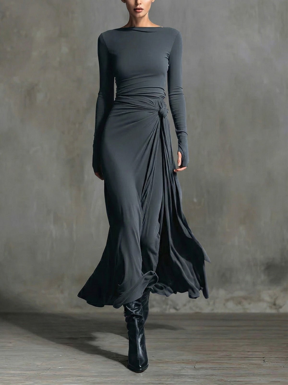 Naomie | Vestido Maxi Cruzado con Nudo