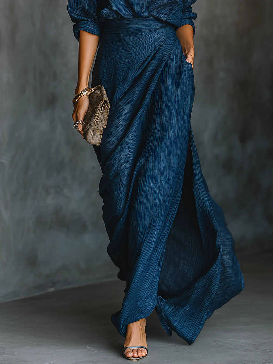Céleste | Conjunto Elegante de Blusa y Falda Maxi