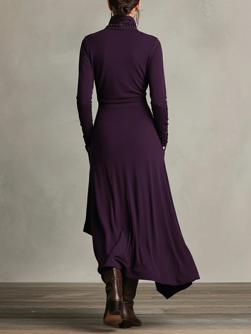 Arielle | Vestido retro Asimétrico de Cuello Alto