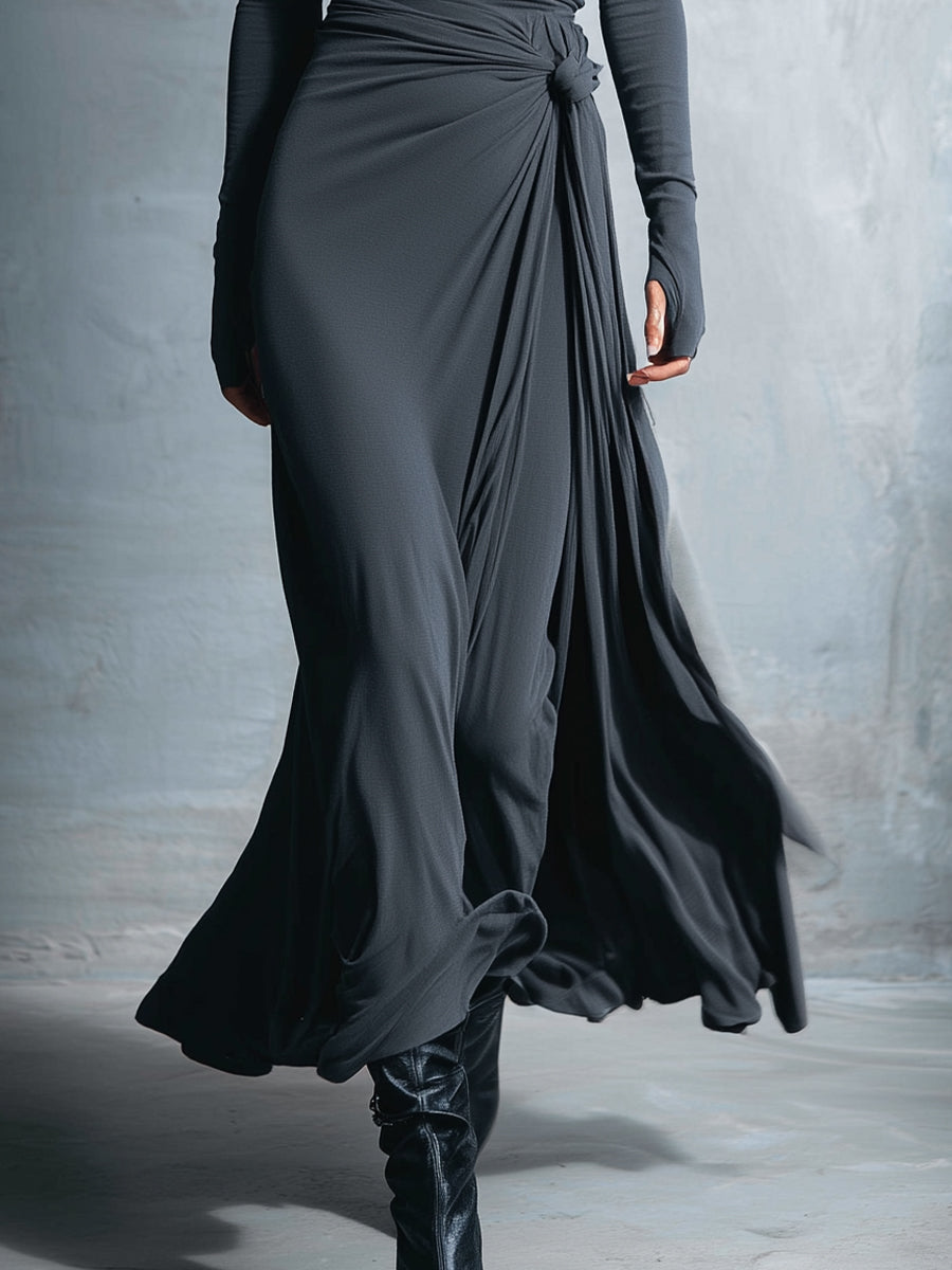 Naomie | Vestido Maxi Cruzado con Nudo