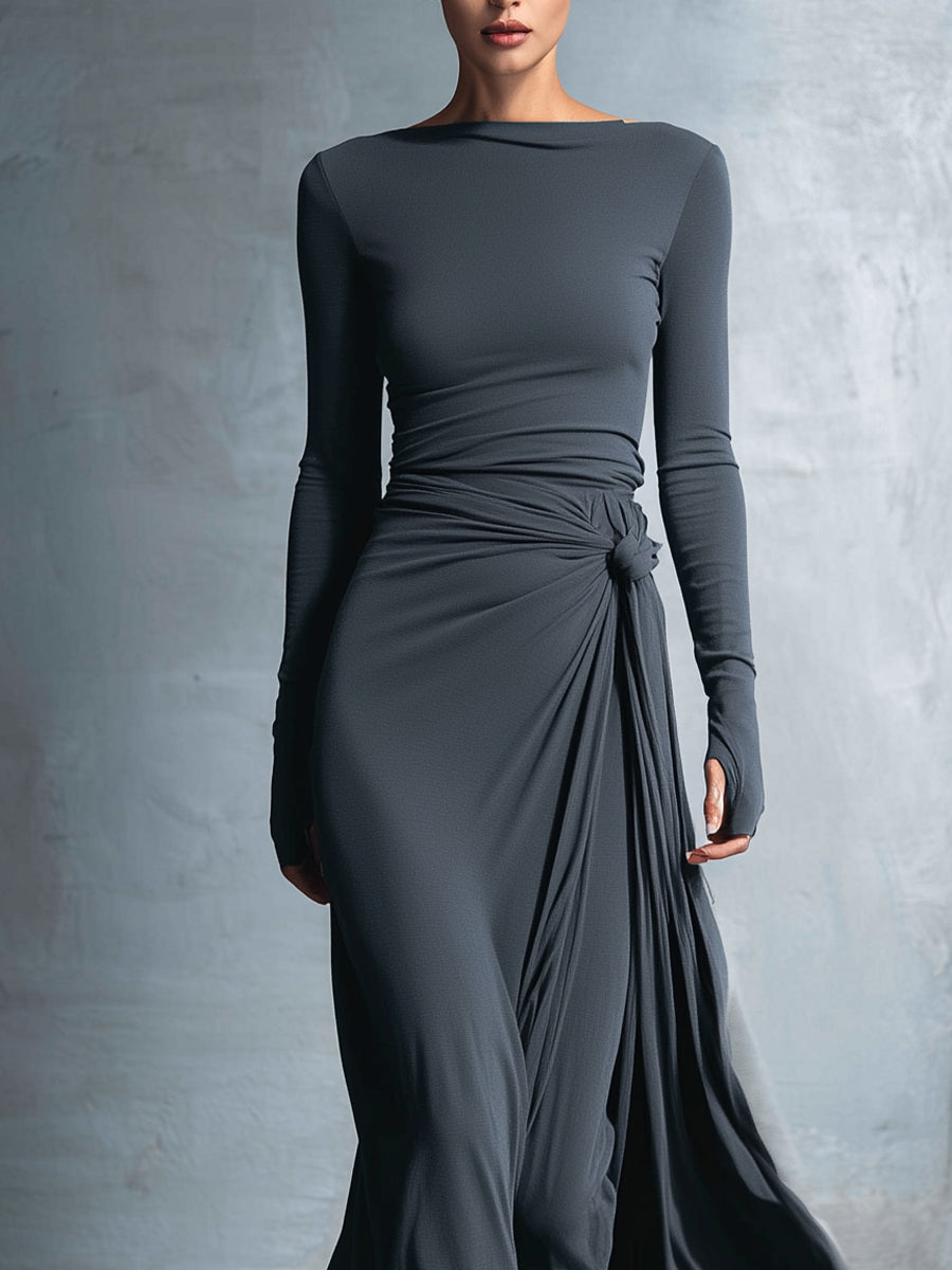 Naomie | Vestido Maxi Cruzado con Nudo