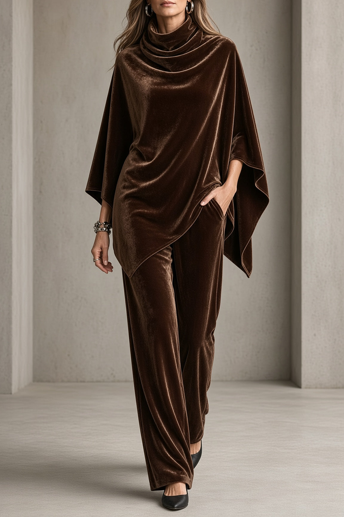Monella | Conjunto de Poncho y Pantalón Amplio