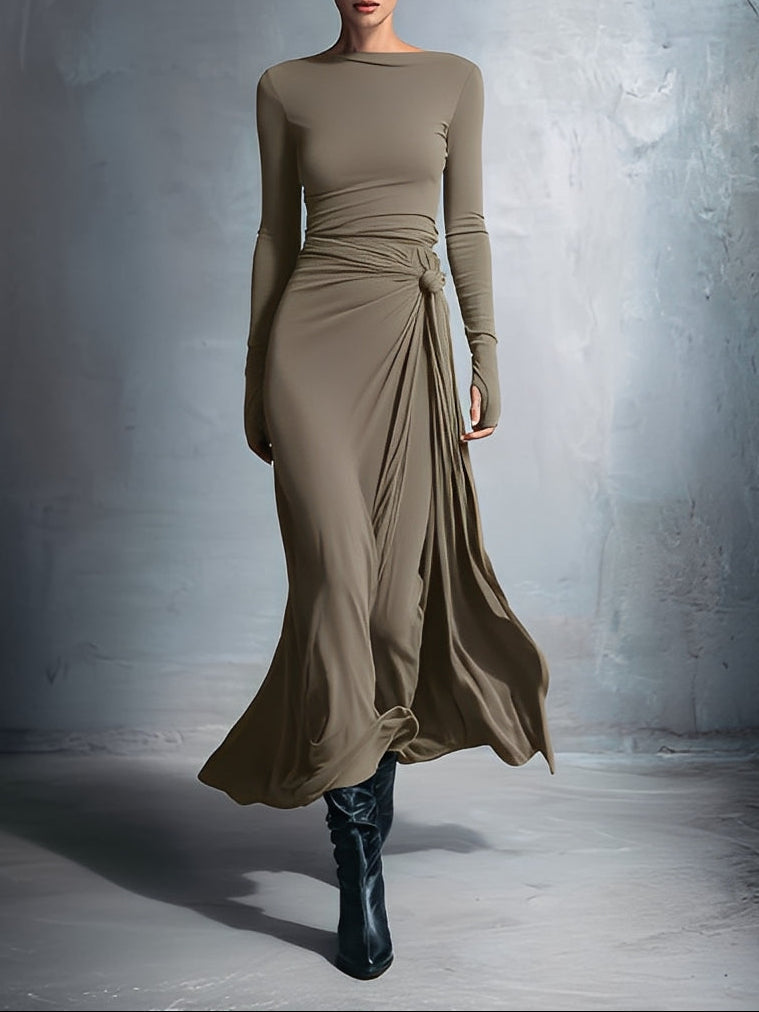Naomie | Vestido Maxi Cruzado con Nudo